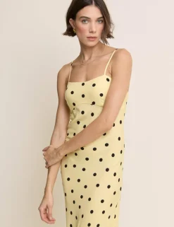 Polka Dot Square Neck Maxi Slip Dress
