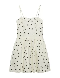 Polka Dot Sweetheart Neckline Strappy Mini Skater Dress
