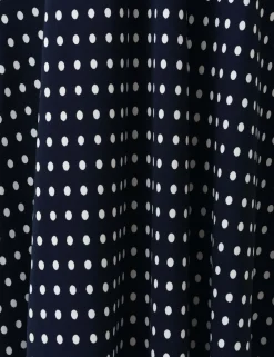 Polka Dot Tie Detail Midi Tea Dress