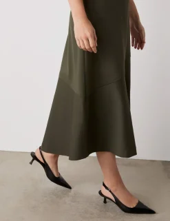 Ponte Jersey A-Line Midi Skirt