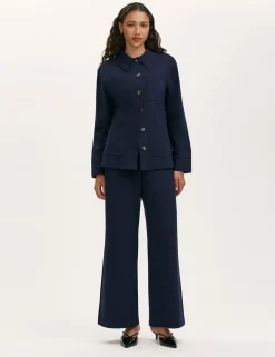 Ponte Jersey Collared Jacket