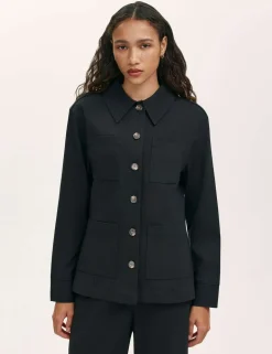 Ponte Jersey Collared Jacket