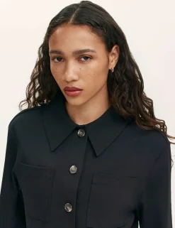 Ponte Jersey Collared Jacket