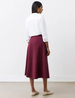 Ponte Jersey Midi A-Line Skirt