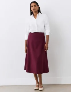 Ponte Jersey Midi A-Line Skirt