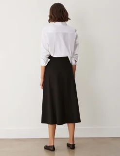 Ponte Jersey Midi A-Line Skirt