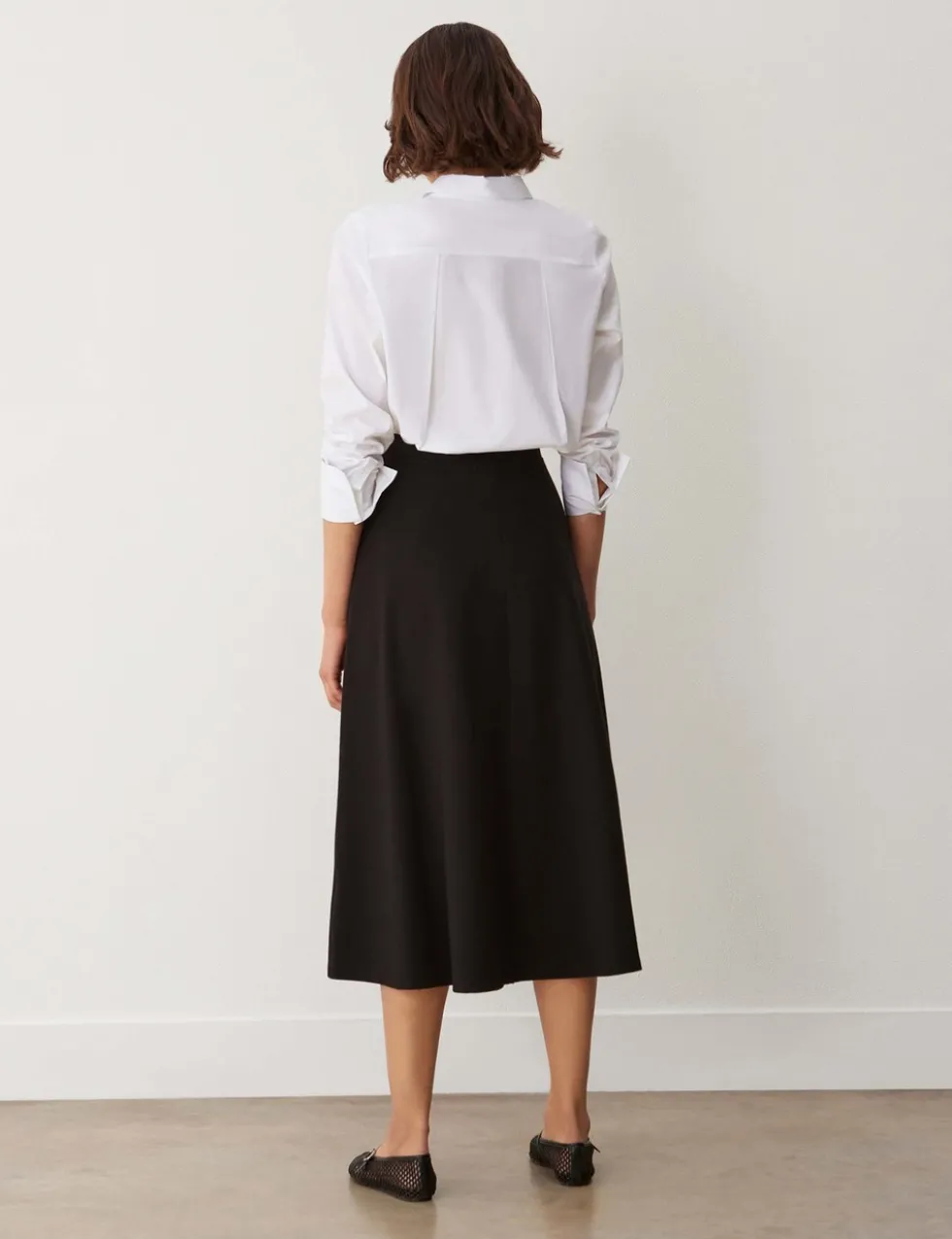 Ponte Jersey Midi A-Line Skirt