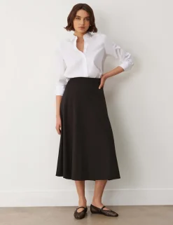 Ponte Jersey Midi A-Line Skirt