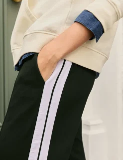 Ponte Side Stripe Wide Leg Trousers