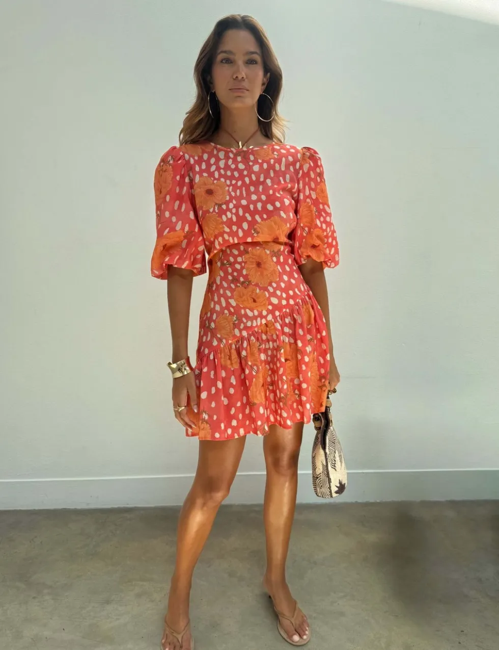 Poppy Print Mini Skater Dress