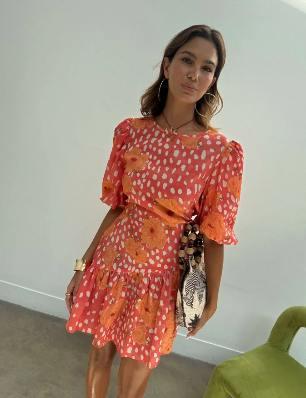 Poppy Print Mini Skater Dress