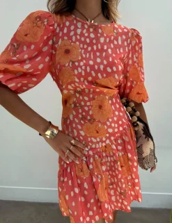 Poppy Print Mini Skater Dress