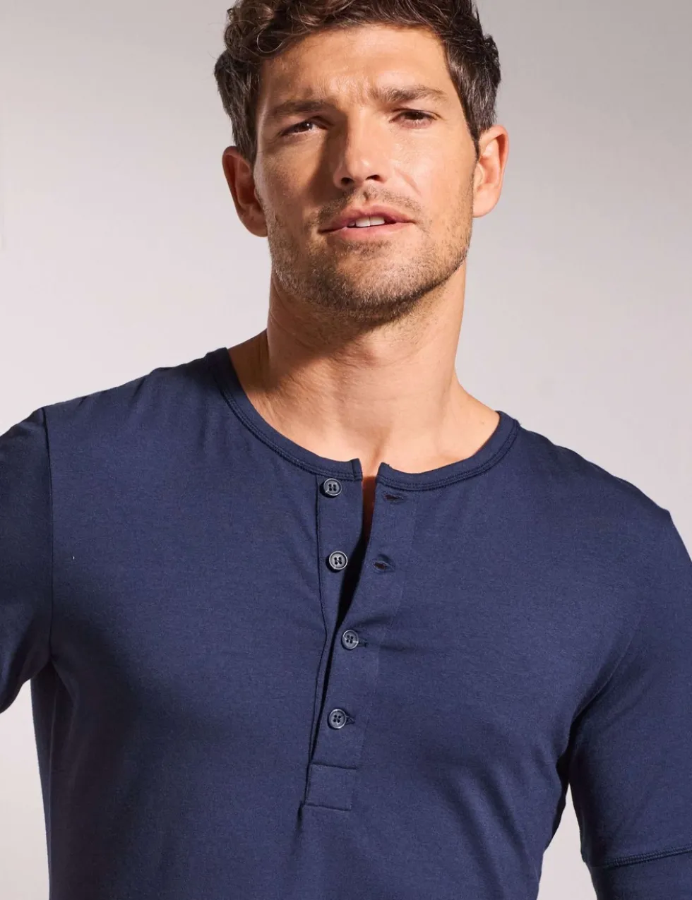 Premium Cotton Modal Henley Pyjama Tee