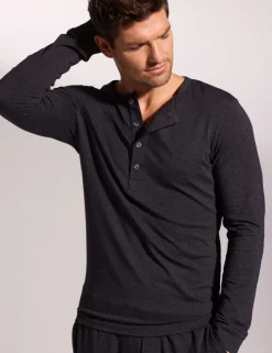 Premium Cotton Modal Long Sleeve Henley Pyjama Top