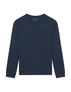 Premium Cotton Modal Long Sleeve Henley Pyjama Top