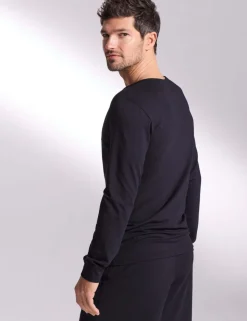 Premium Cotton Modal Long Sleeve Henley Pyjama Top