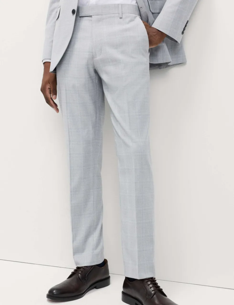 Prince of Wales Check Stretch Suit Trousers