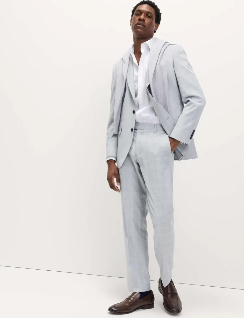 Prince of Wales Check Stretch Suit Trousers