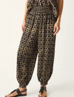 Print Cuffed Beach Trousers