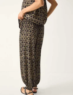 Print Cuffed Beach Trousers