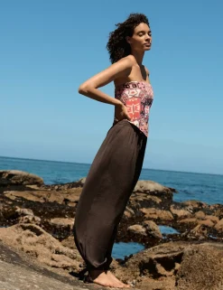 Printed Bandeau Scarf Top