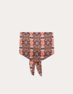 Printed Bandeau Scarf Top