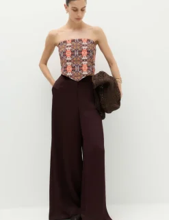 Printed Bandeau Scarf Top