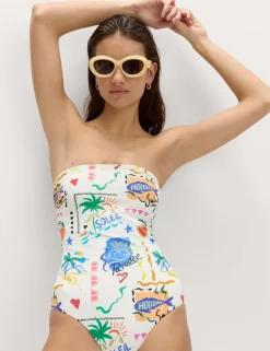 Printed Bandeau Swimsuit