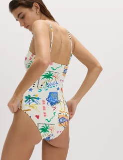 Printed Bandeau Swimsuit