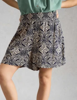 Printed Crinkle Shorts