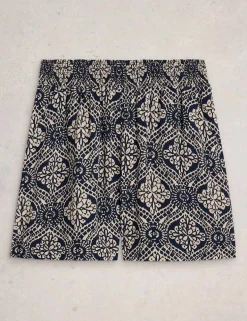 Printed Crinkle Shorts