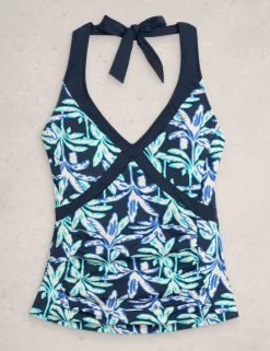 Printed Halterneck Tankini Top
