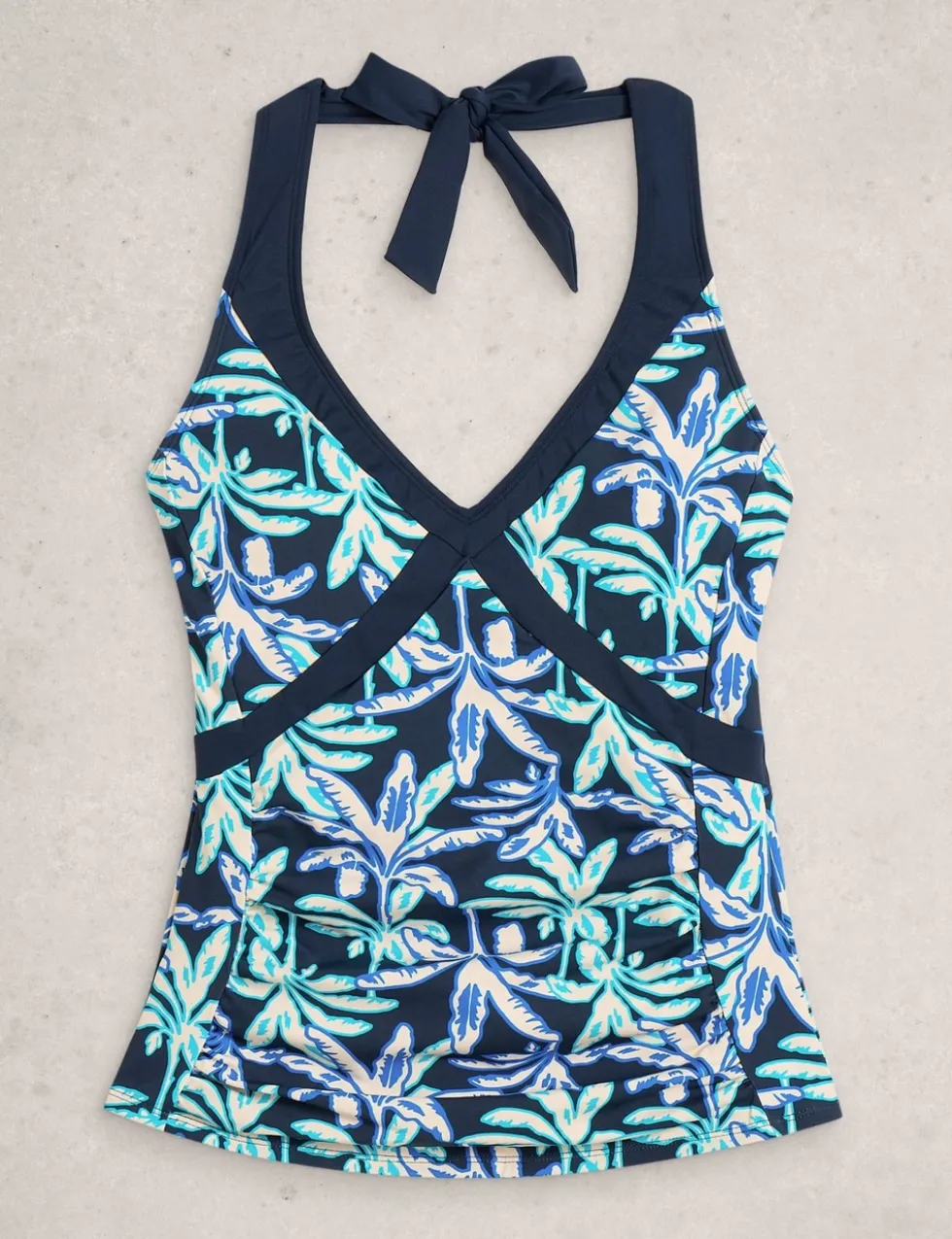 Printed Halterneck Tankini Top