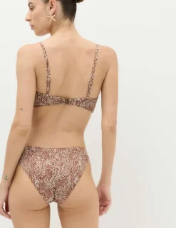 Printed High Leg Bikini Bottoms
