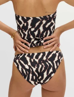 Printed High Leg Bikini Bottoms