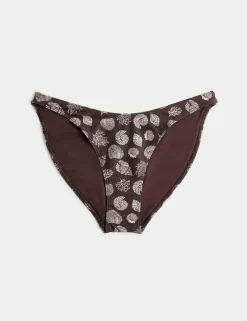 Printed High Leg Bikini Bottoms