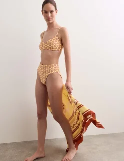 Printed High Leg Bikini Bottoms