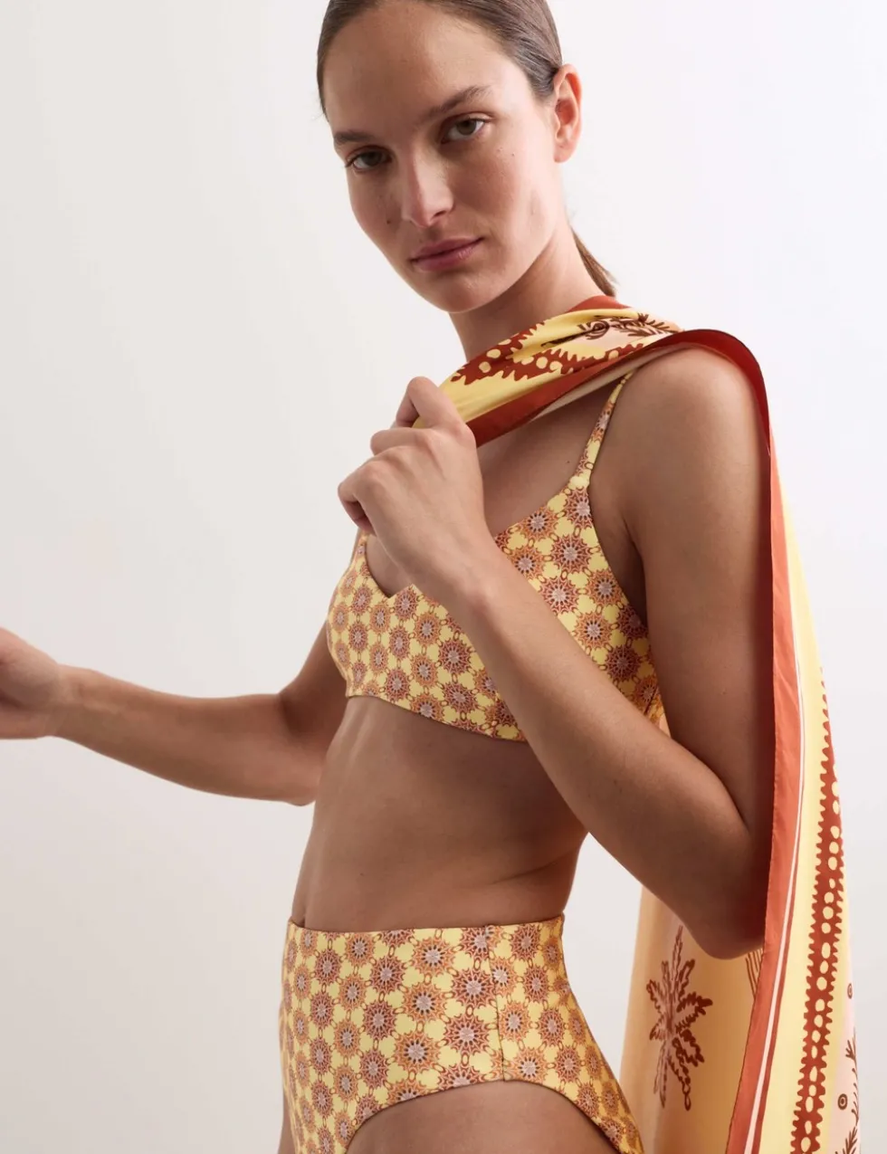 Printed High Leg Bikini Bottoms
