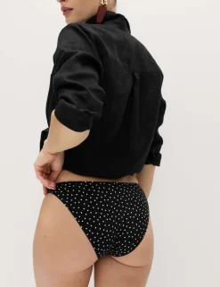 Printed High Leg Bikini Bottoms