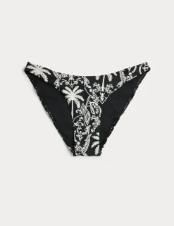 Printed High Leg Bikini Bottoms