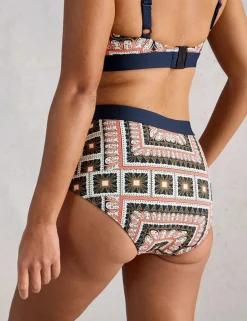 Printed High Waisted Bikini Bottoms