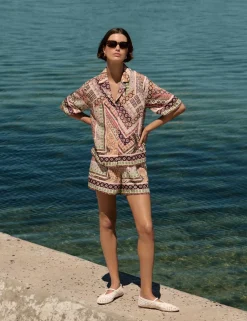 Printed High Waisted Shorts