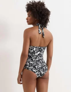 Printed High Waisted Tankini Bottoms