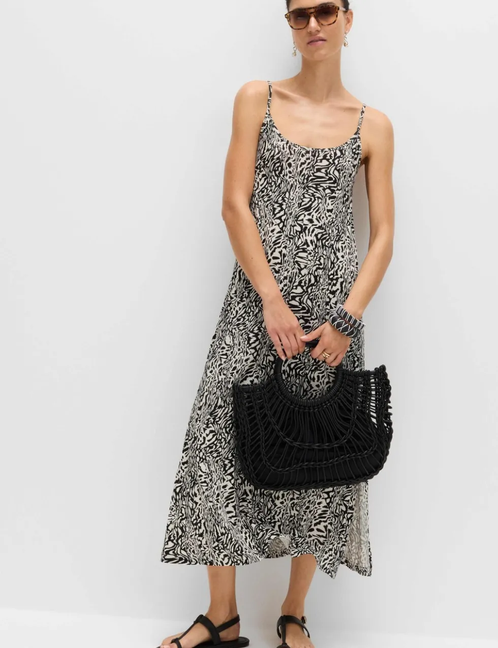 Printed Jersey Midaxi Beach Dress
