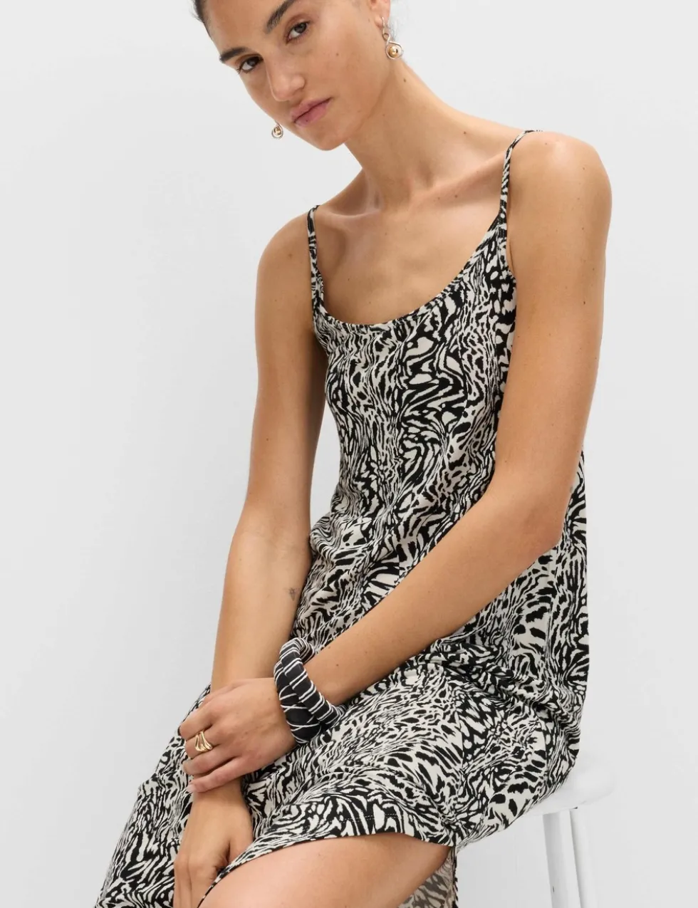 Printed Jersey Midaxi Beach Dress