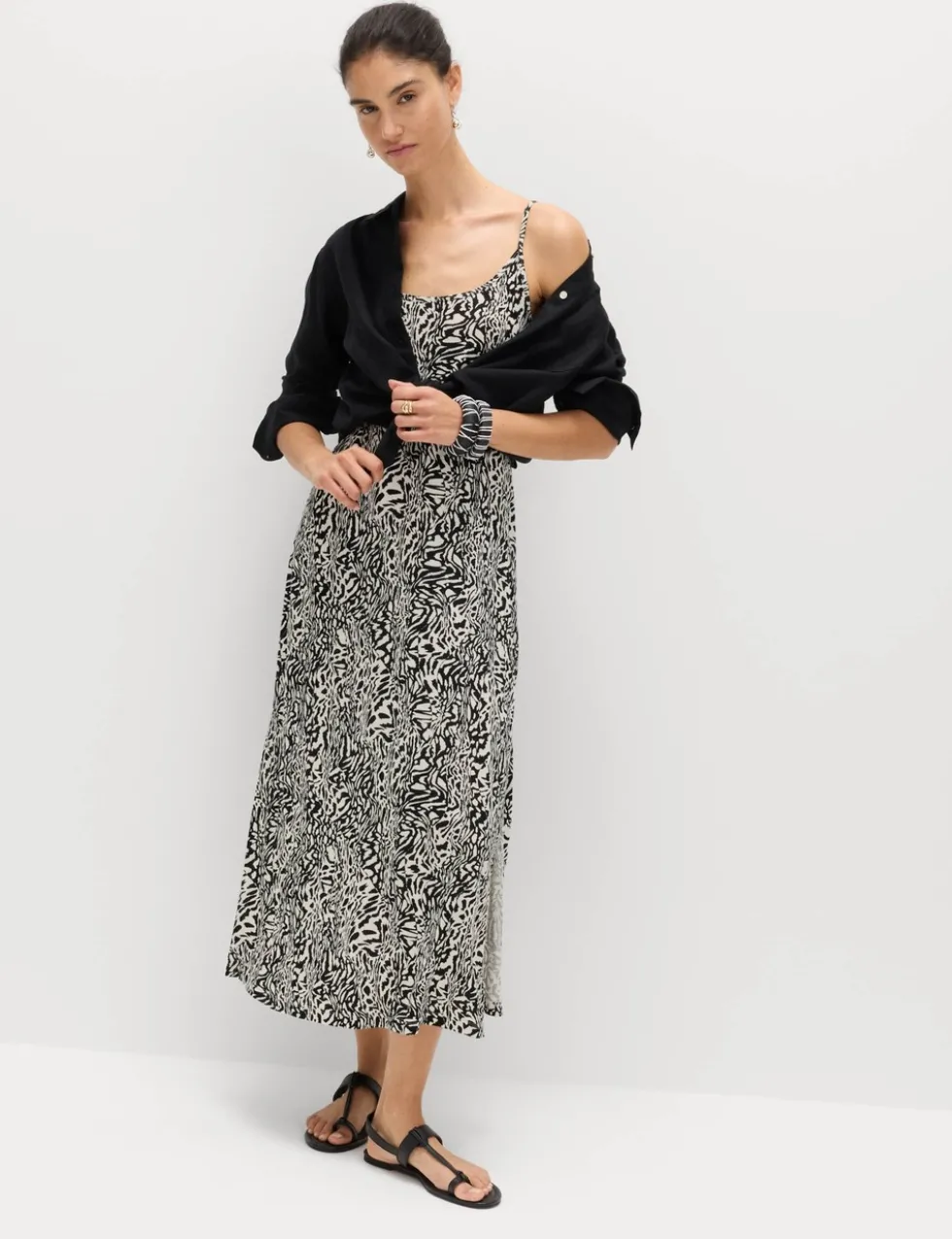 Printed Jersey Midaxi Beach Dress