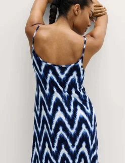 Printed Jersey Midaxi Beach Dress