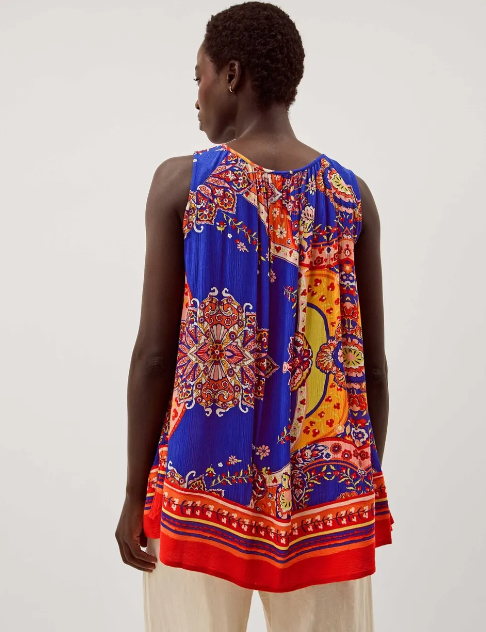 Printed Keyhole Vest Top