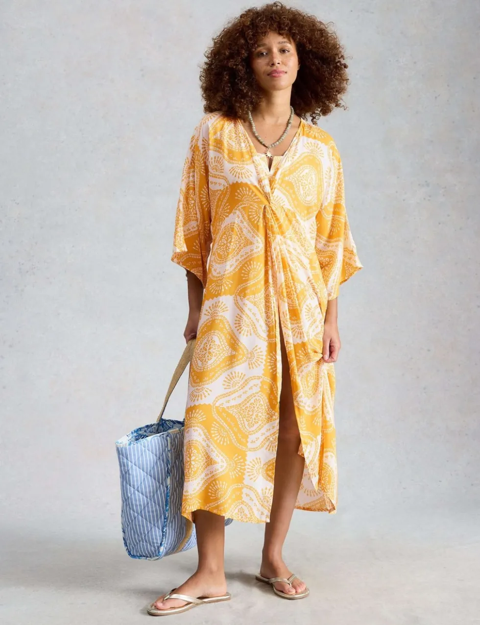 Printed Kimono Beach Dress