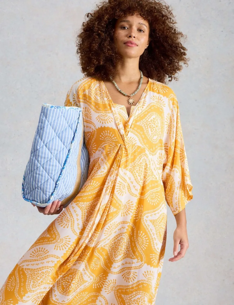 Printed Kimono Beach Dress